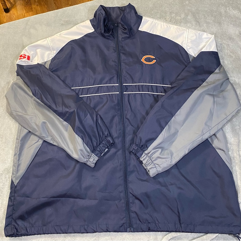 Chicago Bears Sports Illustrated Vintage Full Zip Windbreaker Jacket Size 2XL